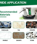 Kurstol 11 Piece Diamond Tile Hole Saw Kit With Beveling Bit And Cutting Disc For Porcelain Ceramic Granite Marble Heavy Duty Vacuum Brazed Core Drill Bits Easy To Use, showing recommended materials.