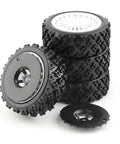 72mm Rubber Tire Wheel for 1/10 RC Racing Cars, Compatible with TT01 TT02 TA06 XV01 Models, durable black disc design