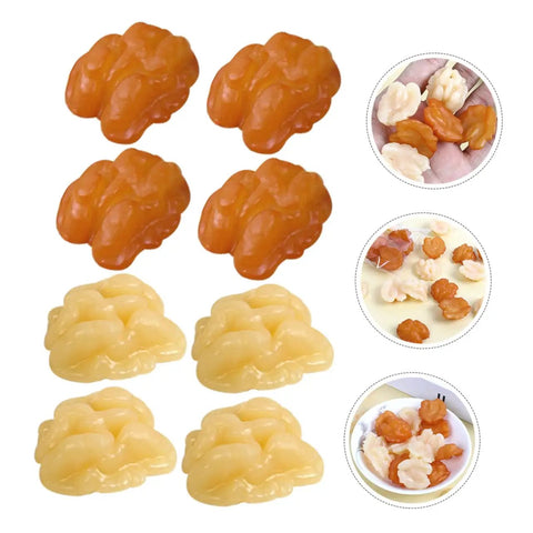 18Pcs Lifelike Walnut Models For DIY Crafts And Home Decor Dope Realistic Artificial Nuts shown in various textures and colors