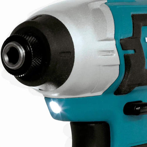 Close-up of the impact driver from the Super Lightweight 12v Max CXT Cordless Two Piece Combo Kit with LED light.