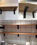 Tough As Nails L-Shaped Wall Bracket, Rock Solid 90 Degree Corner Shelf Support, heavy duty black metal braces, 150mm shelf mount.
