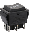 DPDT Momentary Rocker Switch On Off On 6 Pin 3 Position Snap In Toggle Switch 20A 125VAC Marine Boat Automotive Household Weatherproof Heavy Duty CE TUV Certified 1 Pack, black 30x21mm
