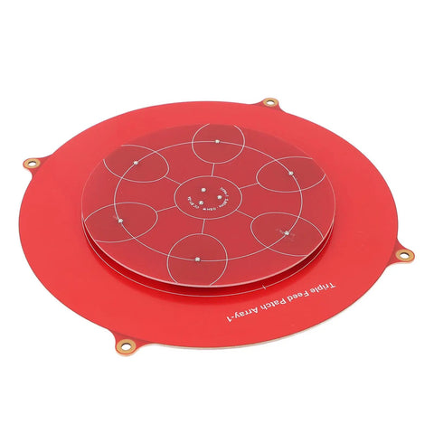 Red 5.8GHz Triple Feed Patch Antenna for Drones and UAVs, Circular Polarized Flat Panel Array, Pro Grade High Performance