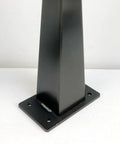 Black steel base of stainless steel sofa legs for DIY furniture replacement heavy duty metal feet with sleek modern style.