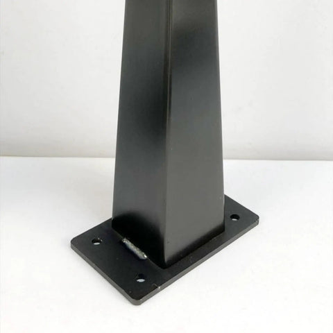 Black steel base of stainless steel sofa legs for DIY furniture replacement heavy duty metal feet with sleek modern style.