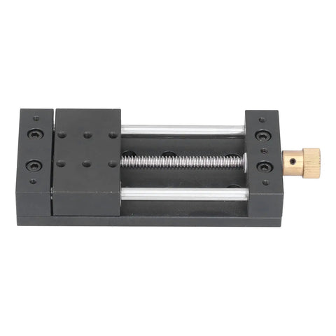 Beefy Heavy Duty Manual Screw Drive Linear Actuator With Aluminum Alloy Body, 75mm Stroke, 10kg Load Capacity, CNC Machinery Automation Equipment, Adjustable Slide Table Stage For Precision Motion Control, top view