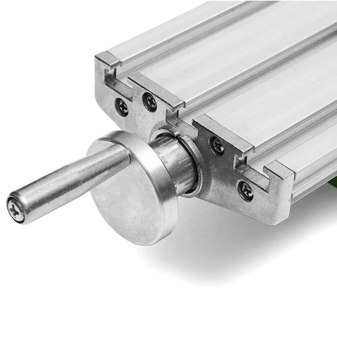 Precision Aluminum Alloy Work Table With Zero Hassle Dovetail Slides For Bench Drill side detail of the slide mechanism