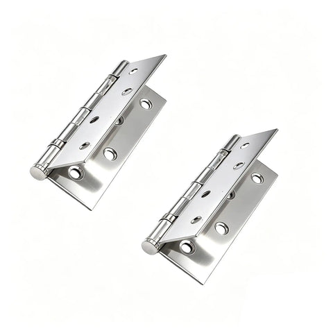 Beefy 5 Pack Folding Butt Hinges In Stainless Steel With Screws 3.55 By 2.39 Inches 1.25mm Thick Heavy Duty Hinges Shiny Finish