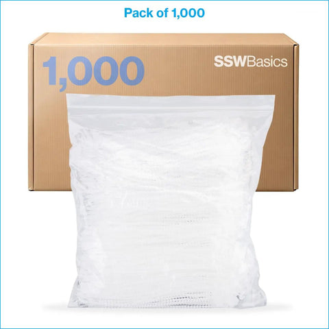 Heavy Duty Five Inch Clear Adjustable Loop Ties One Thousand Bulk Pack With Beaded Lock Pins For Storefront Hardware and Sign Mounting Hella Tough Plastic Cables in a bag.