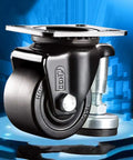 Dang Tough Heavy Duty Furniture Casters Set Of 4 Featuring Ultra Smooth Swivel Wheels And Sturdy Steel Plates for utility use with black nylon wheels.