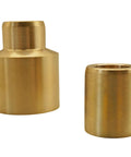 Brass shift shaft bushing pair; two pieces: one stepped male stub and one hollow sleeve for MerCruiser stern drives.