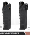 Comparison of forend with and without Picatinny rails on Ambidextrous 12 Gauge Pump Shotgun Buttstock And Forend Combo Pack