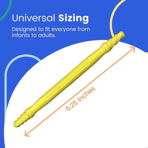 Pro Grade Oral Motor Stimulation Probe With Candy Dots And Swirls, One-Piece Flexible Build, Lightweight Durable Speech Therapy Tool For Strengthening Mouth Muscles, Chewing, And Swallowing. 6.25-inch yellow probe
