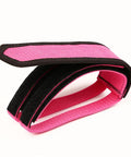 Universal Bike Pedal Straps With Nylon Tape Easy Install Toe Pedal Straps For Secure Foot Grip in pink and black nylon