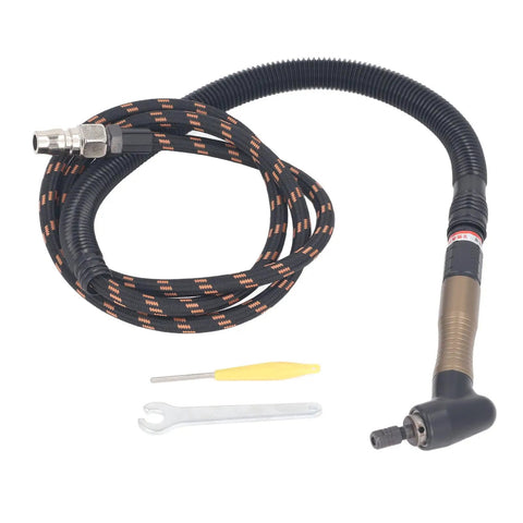 Heavy Duty Air Die Grinder Kit Delivering Badass 23500 Rpm Performance Inside A Slim Pencil Body Pneumatic Rotary Tool with flexible hose and accessories.