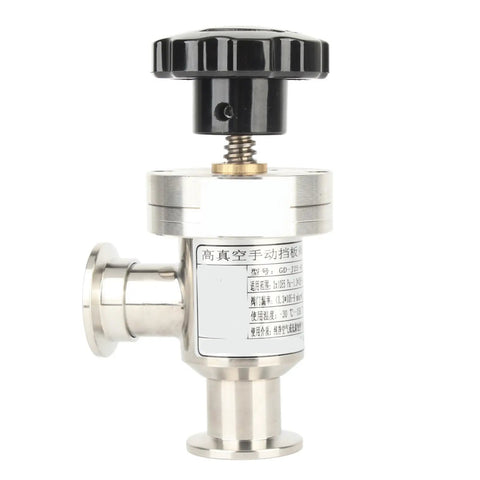 Workhorse Vacuum Isolation Valve With Bellow Seal And Air Admittance, KF25 304 stainless steel high vacuum manual right angle valve