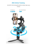 Pro Level Smartphone Gimbal With 3-Axis Stabilization, Built-In AI Tracking Module displaying 360 tracking feature with smartphone.