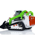 Badass Hella Smooth Large Scale RC Hydraulic Skid Steer Loader Ready To Run Remote Control Crawler Truck showing side view with durable metal build.