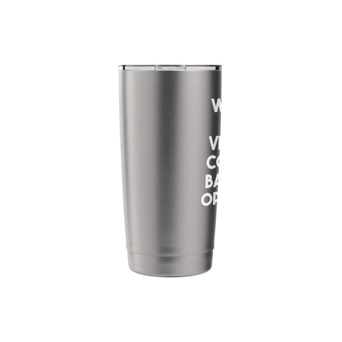 Side view of the Top Notch Stainless Steel Insulated Tumbler With Dual Wall Keeps Drinks Hot Or Cold Leak Proof Lid BPA Free Easy To Clean Gift Ready For Any Occasion Great For Men Or Women On The Go