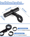 Heavy Duty Aluminum Bike Handlebar Extender Mount For GPS Speedometer And LED Light Lightweight Grippy Clamp Extension