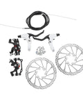 Epic Mountain Bike Hydraulic Disc Brake Kit With Beefy Pads And CNC Balanced Rotors For Gnarly Trails And Smoother Weekend Shredding Anywhere You Ride, with levers and discs.