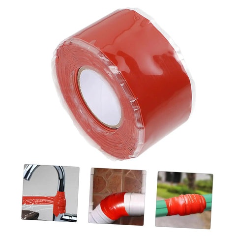 Leak Stop Tape For PVC PPR And Metal Pipes Flexible Self Adhesive Sealing Tape For Quick Waterproof Airtight Repairs, red roll view