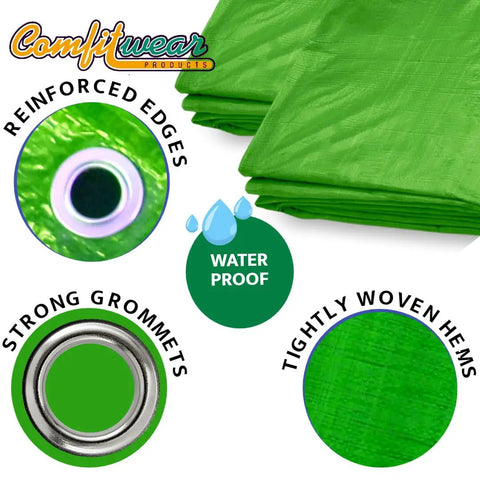 5 Mil Heavy Duty Tarp Cover For Multi Purpose Use Waterproof Weatherproof Car Boat Camping And More Reinforced