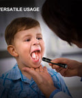 Doctor using IYP365 Nichia High CRI Pen Light for nurses and docs 125 lumen diffused output built for exams inspecting child's throat