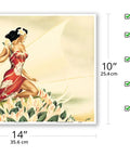 Wahine In Red Outrigger Canoe Vintage Hawaiian Airbrush Art Print From The 1930s Master Level Unframed 10x14 Wall Decor