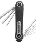 Awesome 8-Piece Folding Hex Key Wrench Set With Star And Screwdriver Functions Perfect Portable Bike Repair Tool Kit For Automotive And Household Maintenance Adventures, black folding 8-piece stainless steel hex key set with metric sizes visible