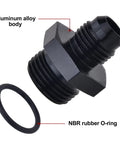 6AN Flare To AN8 ORB Male Fitting Adapter Dual Pack In Aluminum 6061-T6, 9/16-18 UNF To 3/4-16 UNF With O-Ring Seal, High-Performance AN Line Adapter For Car Enthusiasts And Tuner Projects.