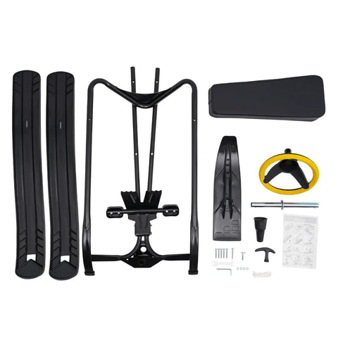Components of Go Kart Style Snow Sled With Steering Wheel And Brakes For Kids And Adults