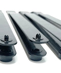 Metal Magery five-piece 6-inch hole finder sheet metal strap duplicator kit with #40, #30, #21, #10, and 1/4in, laid out