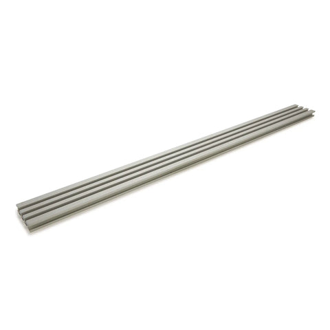 Straight Up Heavy Duty 4 Slot Aluminum Fence Track 48 Inch Length With 1 4 20 T Nuts For Table Saws Miter Jigs Router Guiding Systems Knockout Workshop Essential Upgrade, shown from a side angle.
