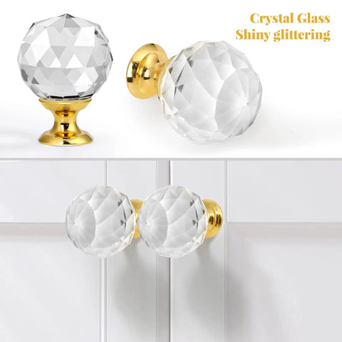 Set Of Six Totally Blinged Crystal Cabinet Knobs With Durable Zinc Gold Base And Sleek Diamond Shape For Dressers Drawers Real Home Decor Vibe Shifter Hardware