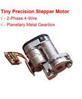 One Piece Pro Grade Precision Stepper Motor Starter With Planetary Gearbox 2-Phase 4-Wire Drive Metal Gearbox 1.6mm Flat Shaft