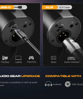 Dynamic USB XLR Podcast Microphone For Streaming And Recording connectivity options with USB-C and XLR features shown.