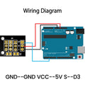 Non Contact Hall Effect Sensor 3144E A3144 DC 3.3V-5V Magnetic Proximity Switch For Arduino PIC AVR Smart Cars, 10 Pack, Plug And Play Hall Sensor Module For DIY Robotics And Electronics Projects wiring diagram to Arduino UNO, GND VCC S pin