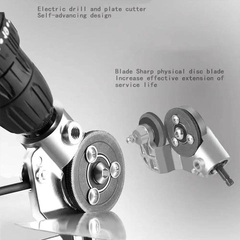 Drill Nibbler Sheet Metal Cutting Tool With Adapter for Cutting Aluminum Steel Copper Iron and Vinyl Slitter with sharp blade