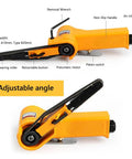 Heavy Duty Pneumatic Belt Sander Derusting Deburring Polishing Machine 20mm By 520mm with adjustable angle and non-slip handle.