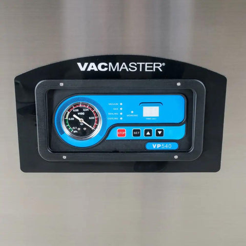 Control panel of Pro Grade Chamber Vacuum Sealer With Dual 20 Inch Seal Bars Built Different In Heavy Duty Stainless Steel.