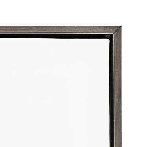 Corner detail of Measure Equivalents Cheat Sheet Wall Art Design by Lettered And Lined Grey Floater Frame Ready To Hang