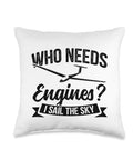 Glider Pilot Throw Pillow For Aviation Enthusiasts With Soaring Thermals Theme Sailplane Lover Gift For Home Or Office Decor Durable Cushion Cover