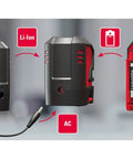 Built Tough Green Beam Cross Line Level With Razor Sharp Point Laser And Reliable Long Haul Battery Life For Fast Wall Layouts and Crisp Room Alignment On Busy Job Sites battery charging process images.