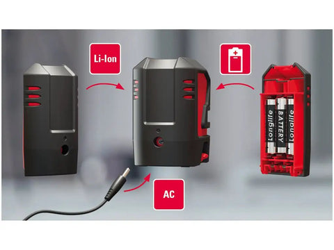 Built Tough Green Beam Cross Line Level With Razor Sharp Point Laser And Reliable Long Haul Battery Life For Fast Wall Layouts and Crisp Room Alignment On Busy Job Sites battery charging process images.