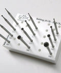 Stone Setting Burs 12 Piece Jewelry Making Kit 009 To 050 With Three Thirty Second Inch Shank Fig 413 displayed in holder