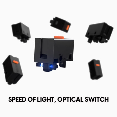 Next Level Wireless Gaming Mouse Dropping Beast Mode Accuracy With Raised Rear Hump And Slim Waist Profile Engineered For Tight Claw Grips Zero Latency Fire Speed Solid Build For Rig Use Medium Black featuring optical switches with blue lighting.