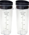 Ninja Blender Cups 16 Ounce Single Serve Replacement Cups With Two Sip Lids For BL770 BL780 BL660 Professional Blenders Pack Of 2
