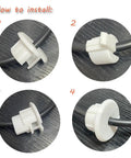 Starlink Cable Grommet and Wall Pass Through Kit for 1 Inch Holes, Easy Cable Routing for Dishy Router, Ethernet Adapter and Power Cables, Keeps Wires Hidden and Protected, White, 1 Pack installed on black cable