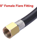Close-up of 3/8" female flare fitting on Six Foot Propane Adapter Hose With Regulator To Quick Connect For 17 And 22 Inch Blackstone Tabletop Camper Grills Easy Quick Connect Line Replacement Part For Griddle And Other Propane Accessories.